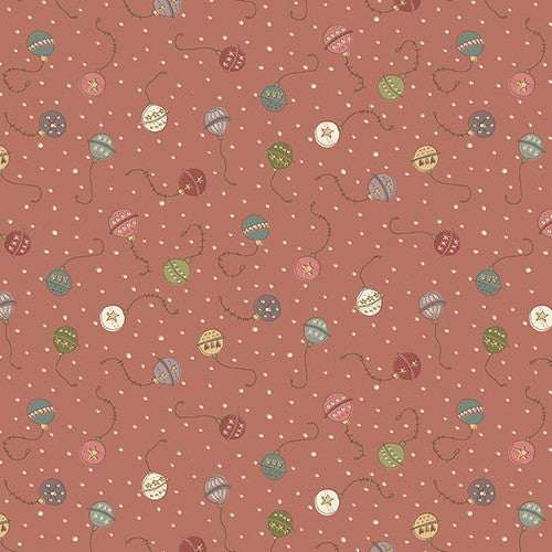 Henry Glass Fabric3215-88 RED, from Down Tinsel Lane Collection by Anni Downs