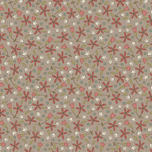 Henry Glass Fabric 3216-36 TAUPE, from Down Tinsel Lane Collection by Anni Downs