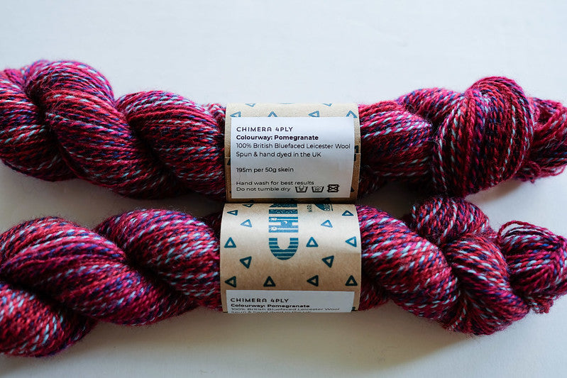 RIVERKNITS Yarn CHIMERA 4-PLY, POMEGRANATE, British Bluefaced Leicester Wool