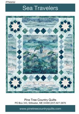 Pattern SEA TRAVELERS - PTN3252 by PINE TREE COUNTRY QUILTS  featuring SEA BREEZE collection by Northcott