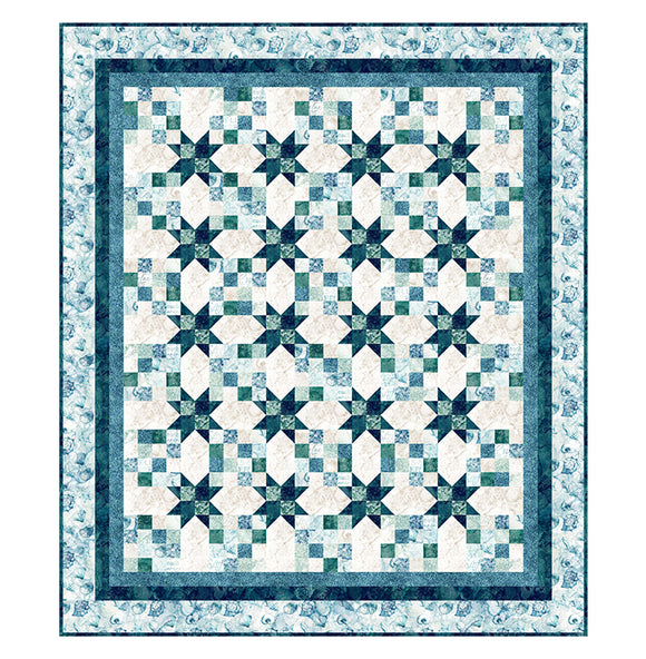 Pattern EARTHSHINE - PTNP056 by BOUND TO BE QUILTING Design featuring SEA BREEZE collection by Northcott