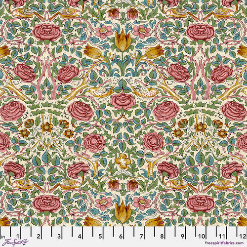 Fabric Rose - Rose from EMERY WALKER Collection, Original Morris & Co for Free Spirit, PWWM105.ROSE