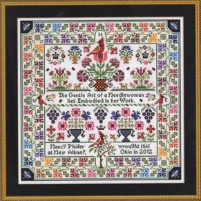 Pattern CARDINAL POINTS, Cross Stitch Pattern, made with The Gentle Art Threads by Julia Line from Long Dog Samplers.