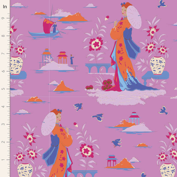 Tilda Fabric GARDEN VISTA IRIS from Bloomsville Collection, TIL100504