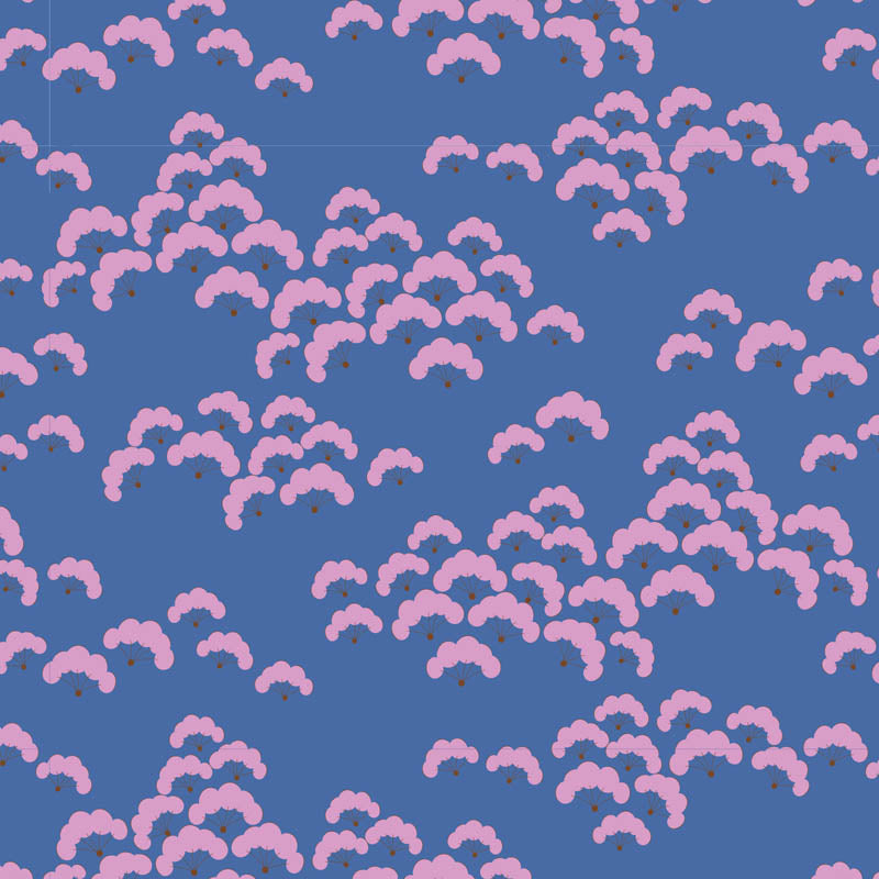 Tilda Fabric COTTON BLOOM BLUEBERRY from Bloomsville Collection, TIL100510