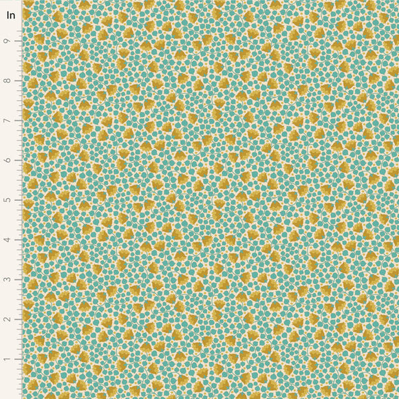 Fabric WALLFLOWER BLENDERS, BELLFLOWER TEAL by TILDA, TIL110126