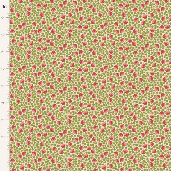 Fabric WALLFLOWER BLENDERS, BELLFLOWER GREEN by TILDA, TIL110128