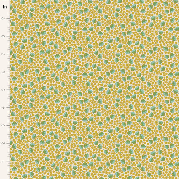 Fabric WALLFLOWER BLENDERS, BELLFLOWER FLAXEN by TILDA, TIL110130