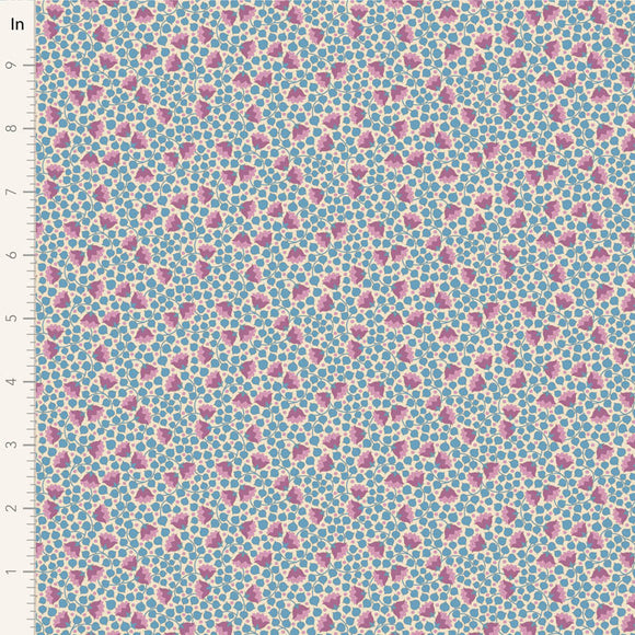 Fabric WALLFLOWER BLENDERS, BELLFLOWER BLUE by TILDA, TIL110132