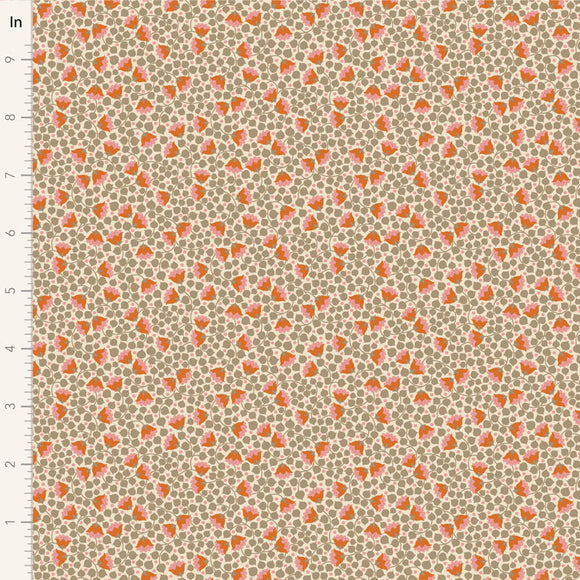 Fabric WALLFLOWER BLENDERS, BELLFLOWER SAND by TILDA, TIL110134