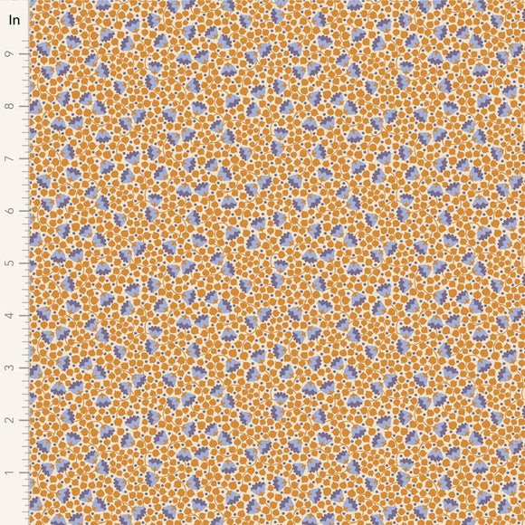 Fabric WALLFLOWER BLENDERS, BELLFLOWER MUSTARD by TILDA, TIL110136