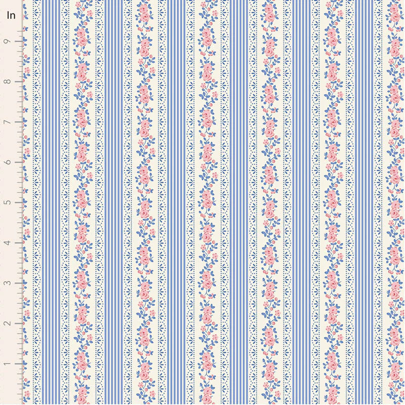 Fabric CLARAMAY BLUE, A BLENDER for SOMETHING BLUE Collection by TILDA, TIL110164