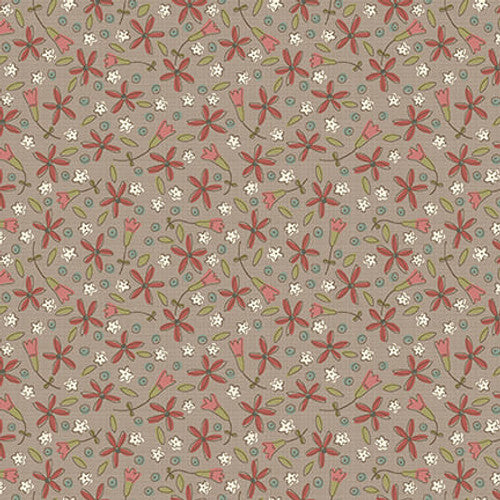 Henry Glass Fabric 3216-36 TAUPE, from Down Tinsel Lane Collection by Anni Downs