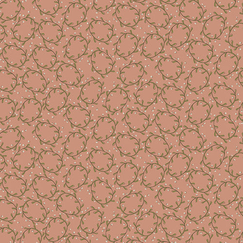 Henry Glass Fabric 3218-22 PINK, from Down Tinsel Lane Collection by Anni Downs