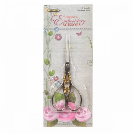 Sullivans' Silver and Gold Teardrop Handle Heirloom Embroidery Scissors # 38209