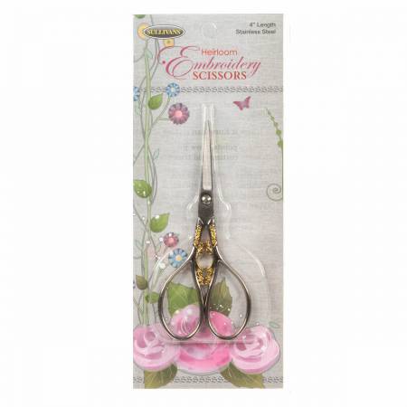Sullivans' Silver and Gold Teardrop Handle Heirloom Embroidery Scissors # 38209