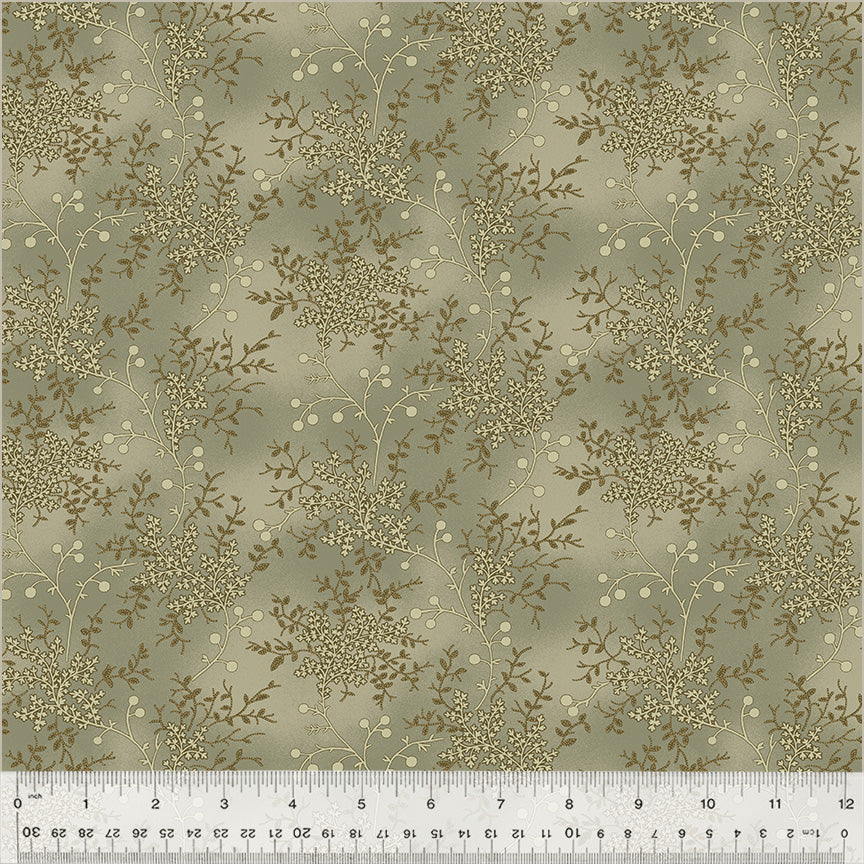 Fabric FLORAL VINE MUSHROOM from GARDEN TALE Collection by Jeanne Horton 51187A-19