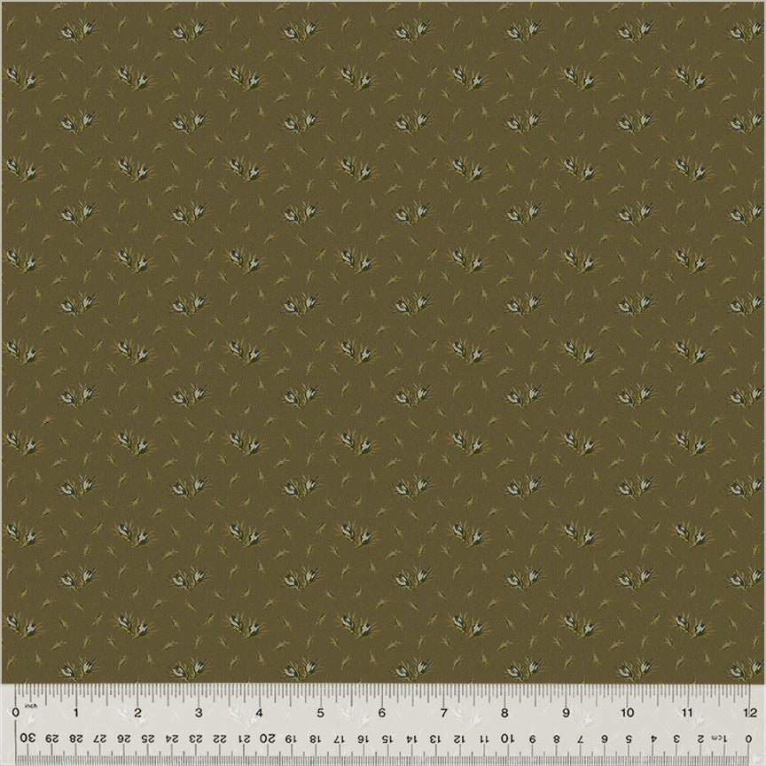 Fabric FLOWER BUD MOCHA from GARDEN TALE Collection by Jeanne Horton 51192A-17
