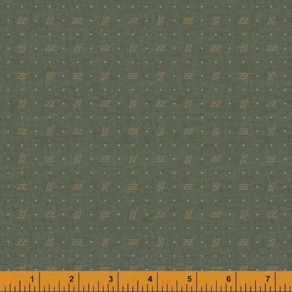 Quilting Fabric TREAD from Traveler Collection by Jeanne Horton. 52918-12 Peacock