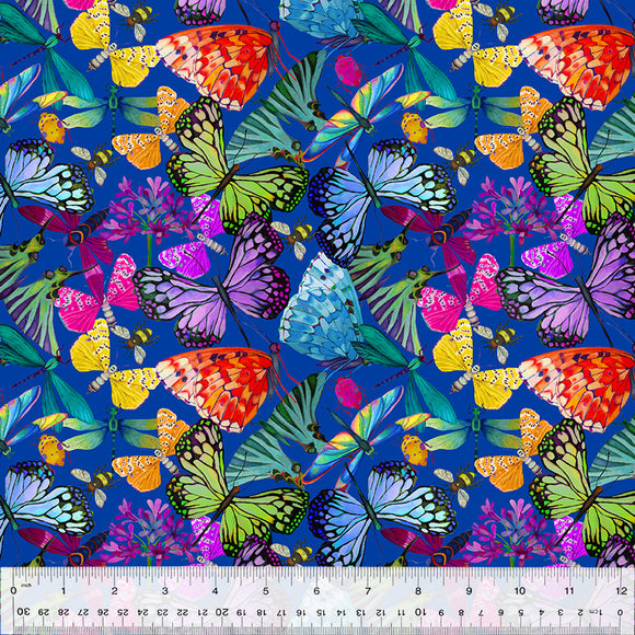 Fabric FLUTTER from Gardenia Collection, Windham Fabrics, 53765D-5 Cobalt