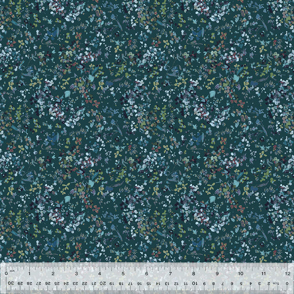 Cotton Fabric, WILDFLOWER, WINTERGREEN, 53808-15, FLORET Collection by Kelly Ventura for Windham Fabrics