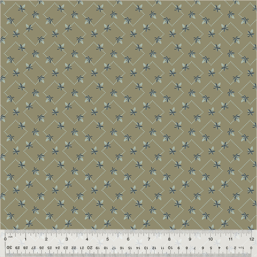 Fabric DIAMOND FLORAL TAUPE from GARDEN TALE Collection by Jeanne Horton 53824-6
