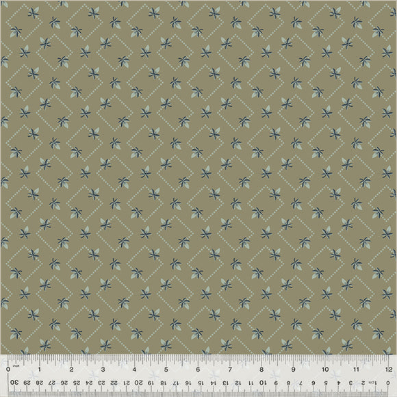 Fabric DIAMOND FLORAL TAUPE from GARDEN TALE Collection by Jeanne Horton 53824-6