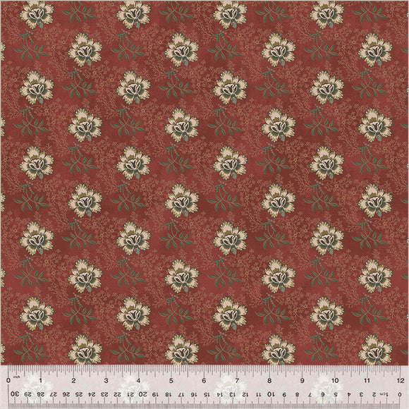 Fabric GARDEN ROW RUBY from GARDEN TALE Collection by Jeanne Horton 53825-14