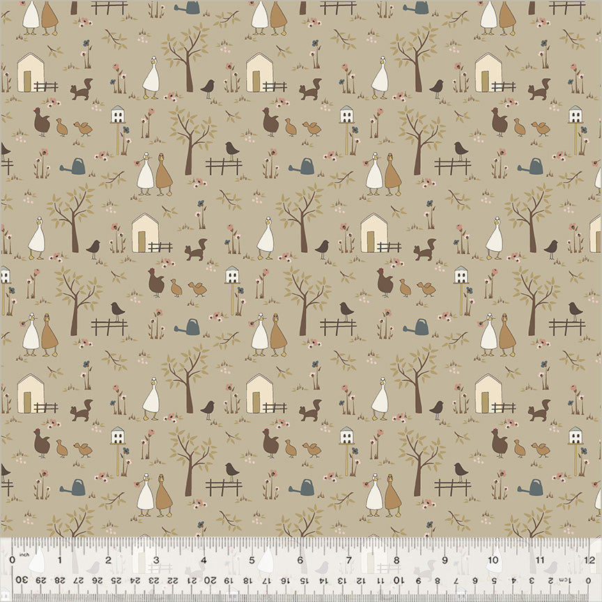 Petite Jeanne Collection, PRAIRIE WALK TAUPE Quilting Fabric from L'Atelier Perdu for Windham Fabrics, 53942-3