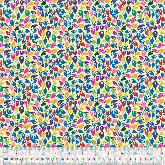 Cotton Fabric SUMMER LEAVES MACADAMIA from BOTANICA Collection, Windham Fabrics, 54017-5