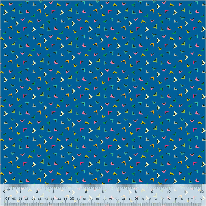 Cotton Fabric FLUTTER BLUE from BOTANICA Collection, Windham Fabrics, 54019-14