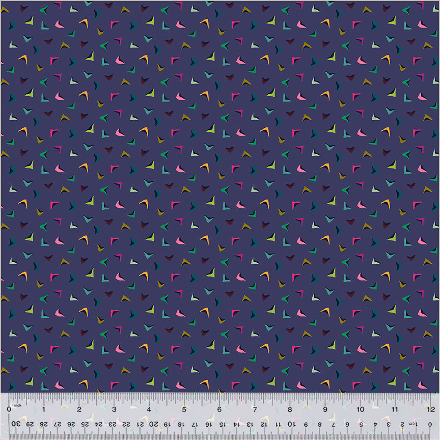 Cotton Fabric FLUTTER INDIGO from BOTANICA Collection, Windham Fabrics, 54019-3