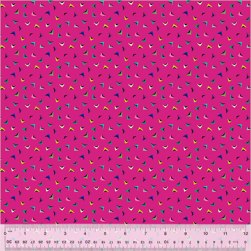 Cotton Fabric FLUTTER MAGENTA from BOTANICA Collection, Windham Fabrics, 54019-09
