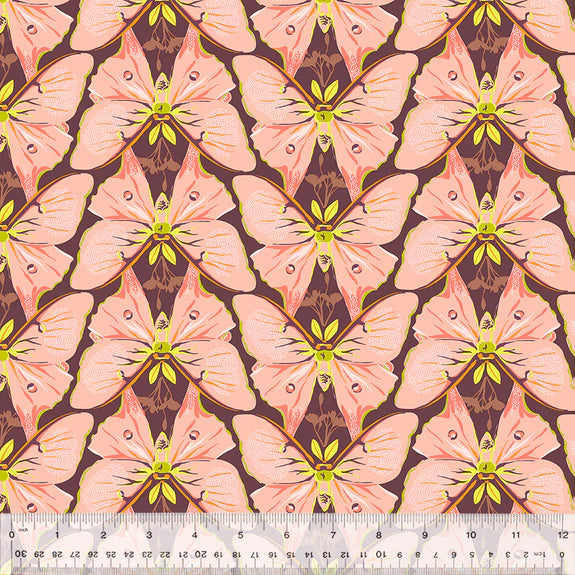 Cotton Fabric LUNA 54653-4 Pink, Insectarium Collection by Tamara Kate for Windham