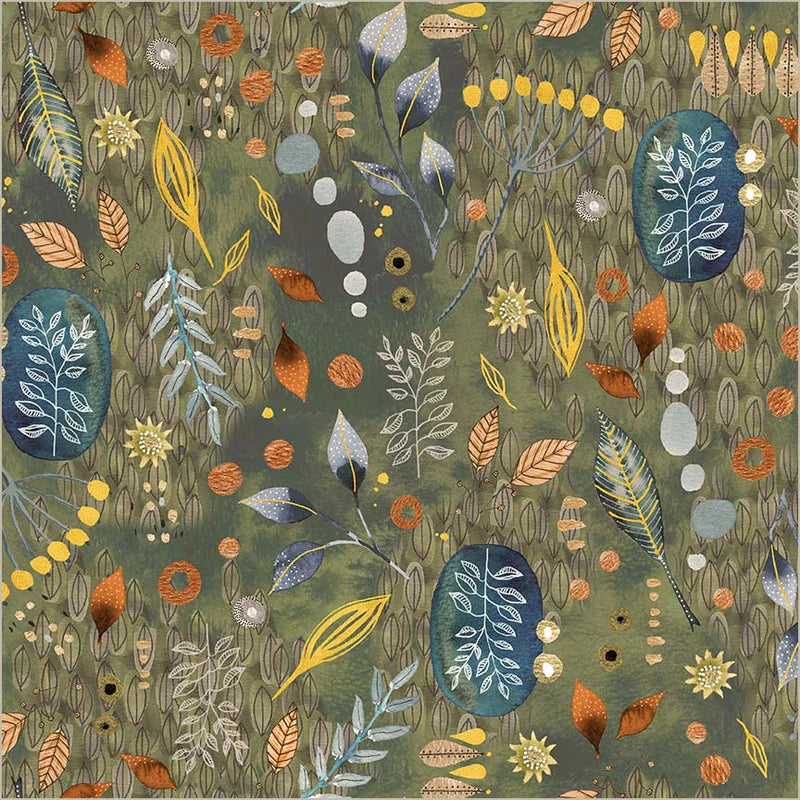 Fabric FORAGE, Labradorite, from FLORA and FORM Collection by Essoldo Designs for Windham, 54779DM-1