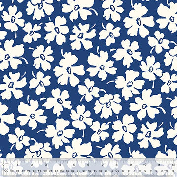 Cotton Fabric GARDEN, Garden 54793-8 Navy, MERRY-GO-ROUND Collection from Whistler Studios for Windham