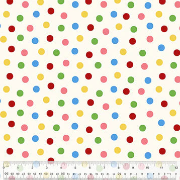 Cotton Fabric POLKA DOT, 54795-X Multi, MERRY-GO-ROUND Collection from Whistler Studios for Windham