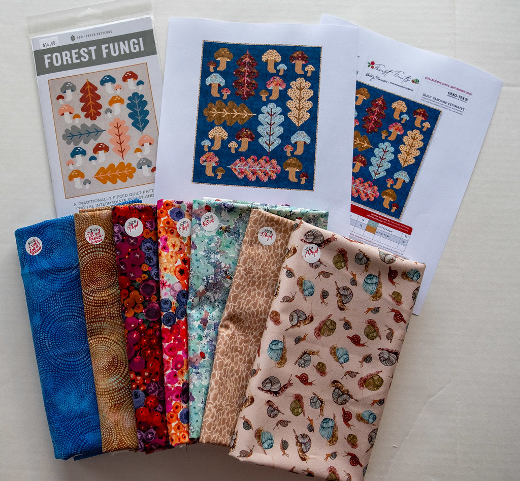 Quilt Kit FOREST FUNGI, Featuring FOREST FRUIT Fabrics by Betsy Olmsted for Windham Fabrics