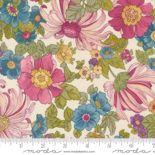 Cotton Fabric CHELSEA GARDEN Porcelain Rose 33740 11 by Moda Fabrics