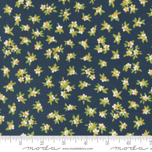 Cotton Fabric CHELSEA GARDEN LAWNS Navy 33749 16LW by Moda Fabrics