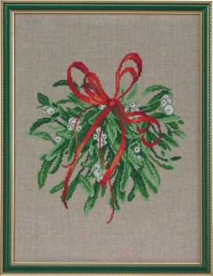 Embroidery Cross Stitch Kit MISTLETOE LINEN from Permin, Denmark, 70-6216