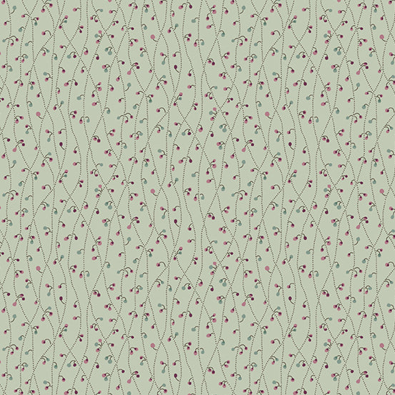 Fabric BLUE VETCH Color COTTAGE from English Garden Collection by Edyta Sitar for Andover, A-796-T