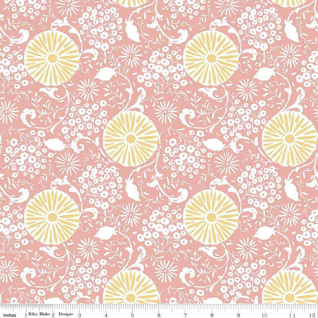 Fabric BOTANICAL CORAL from LOVE ME MORE Collection from Riley Blake Designs, C15631-CORAL