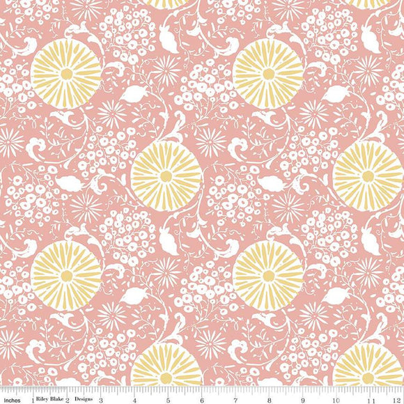 Fabric BOTANICAL CORAL from LOVE ME MORE Collection from Riley Blake Designs, C15631-CORAL