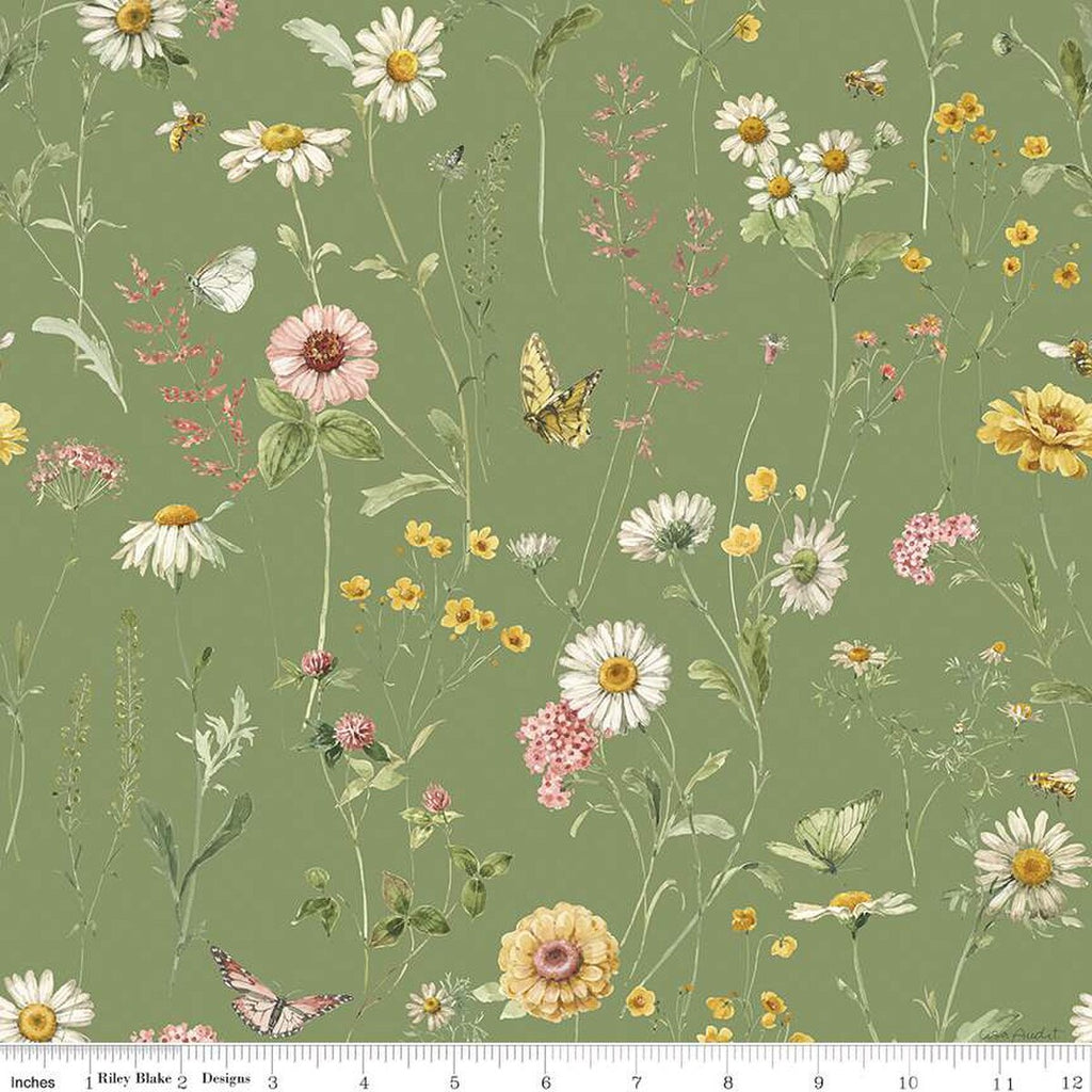 Fabric MAIN GREEN from LOVE ME MORE Collection from Riley Blake Designs, CD15630-GREEN