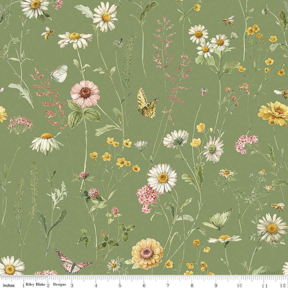 Fabric MAIN GREEN from LOVE ME MORE Collection from Riley Blake Designs, CD15630-GREEN