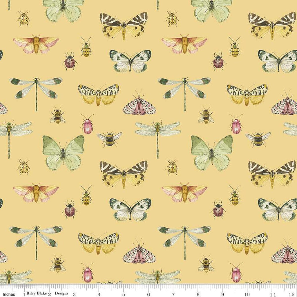 Fabric FLUTTER YELLOW from LOVE ME MORE Collection from Riley Blake Designs, CD15632-YELLOW