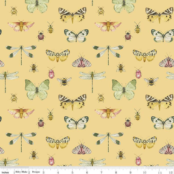 Fabric FLUTTER YELLOW from LOVE ME MORE Collection from Riley Blake Designs, CD15632-YELLOW
