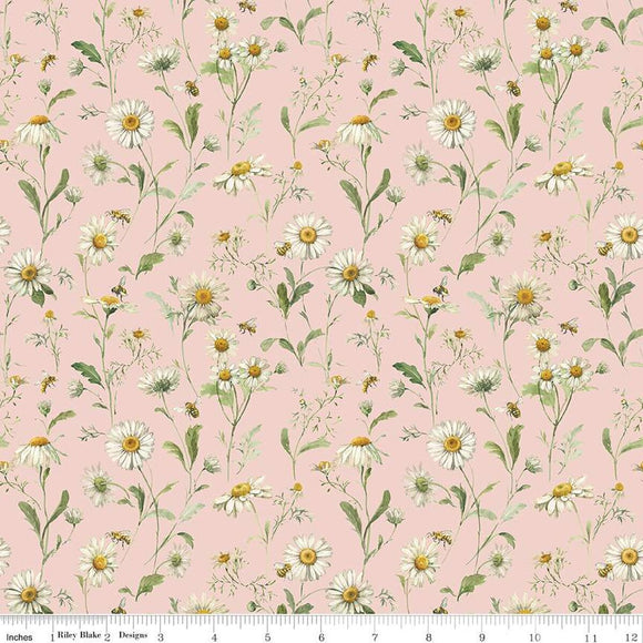 Fabric DAISIES BLUSH from LOVE ME MORE Collection from Riley Blake Designs, CD15633-BLUSH
