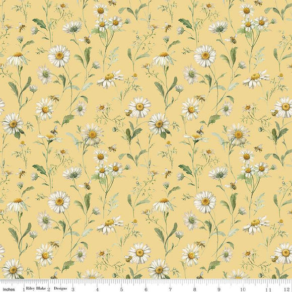 Fabric DAISIES YELLOW from LOVE ME MORE Collection from Riley Blake Designs, CD15633-YELLOW